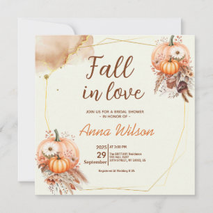 Fall der Liebe Brautparty Rustikale Pumpkin Pampas Einladung