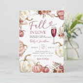 Fall der Liebe Elfenbeinpumpenkolonne Einladung (Stehend Vorderseite)