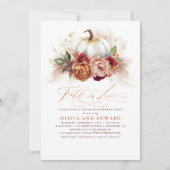 Fall der Liebe Engagement Partei Rust Blume Pumpki Einladung (Vorderseite)