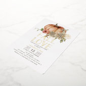 Fall der Liebe Floral Orange Pumpkin Brautparty Folieneinladung (Gedreht)