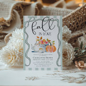 Fall der Liebe Floral Pumpkin Brautparty Einladung