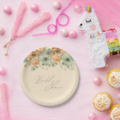 Fall der Liebe Floral Pumpkin Brautparty Pappteller (Party)