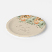 Fall der Liebe Floral Pumpkin Brautparty Pappteller (Schrägansicht)