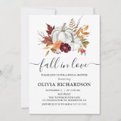 Fall der Liebe Floral Pumpkin Fall Brautparty Einladung (Vorderseite)