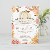 Fall der Liebe Floral und Pumpkin Brautparty Inv Einladung (Stehend Vorderseite)