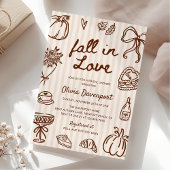 Fall der Liebe Handgezogene Doodle Gemütliches Bra Einladung