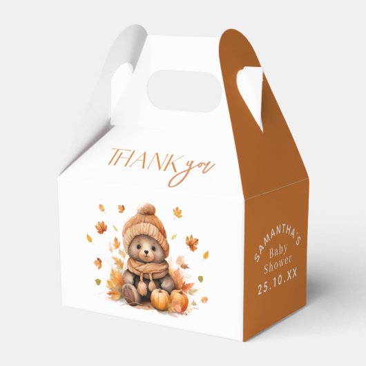 Fall der Liebe Kleiner Teddy Bar Pumpkin Geschenkschachtel (Vorderseite)