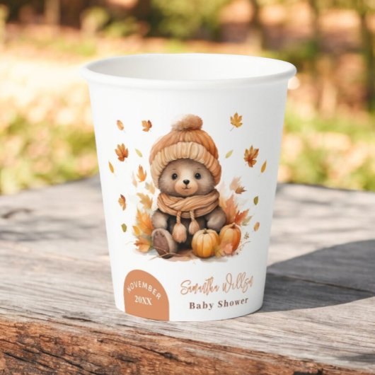Fall der Liebe Kleiner Teddy Bar Pumpkin Pappbecher