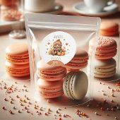 Fall der Liebe Kleiner Teddy Bar Pumpkin Runder Aufkleber