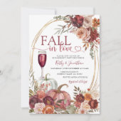 Fall der Liebe Marsala Floral Fall Engagement Part Einladung (Vorderseite)