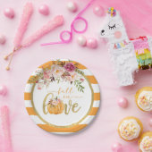 Fall der Liebe - Orangefarbene Streifen Pappteller (Party)