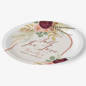 Fall der Liebe Pampas Blumenrost Arch Brautparty Pappteller (Schrägansicht)