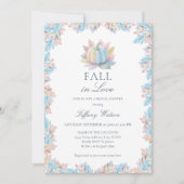 Fall der Liebe Pastel Blue Pumpkin Brautparty Einladung (Vorderseite)