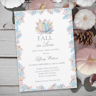 Fall der Liebe Pastel Blue Pumpkin Brautparty Einladung