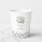 Fall der Liebe Pastel Blue Pumpkin Brautparty Pappbecher (Vorderseite)