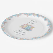 Fall der Liebe Pastel Blue Pumpkin Brautparty Pappteller (Schrägansicht)