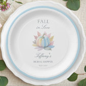 Fall der Liebe Pastel Blue Pumpkin Brautparty Pappteller