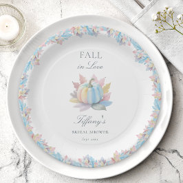 Fall der Liebe Pastel Blue Pumpkin Brautparty Pappteller