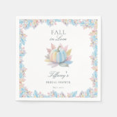 Fall der Liebe Pastel Blue Pumpkin Brautparty Serviette (Vorderseite)