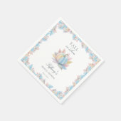 Fall der Liebe Pastel Blue Pumpkin Brautparty Serviette (Ecke)