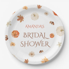 Fall der Liebe Pumpkin Brautparty Botanische Pappteller