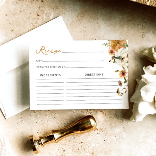 Fall der Liebe Pumpkin Brautparty Rezept-Karte