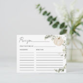 Fall der Liebe Pumpkin Brautparty Rezept-Karte Postkarte (Stehend Vorderseite)