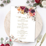 Fall der Liebe Pumpkin Burgundy Wedding Menu Card Einladung<br><div class="desc">Erschaffen Sie eine elegante und zeitlose Herbstsuite,  die Ihren Stil mühelos mit personalisierten Details widerspiegelt.</div>