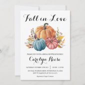 Fall der Liebe Pumpkin Fall Blumenkohl Brautparty Einladung (Vorderseite)