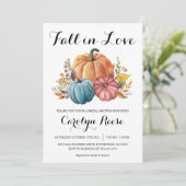 Fall der Liebe Pumpkin Fall Blumenkohl Brautparty Einladung (Stehend Vorderseite)