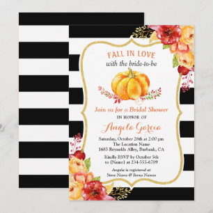Fall der Liebe Pumpkin Floral Fall Brautparty Einladung