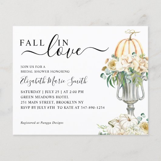 Fall der Liebe Pumpkin Vase Brautparty Einladung (Vorderseite)