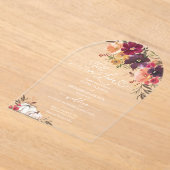 Fall der Liebe Pumpkin Wedding Burgundy Acryleinladungen (Ablage )