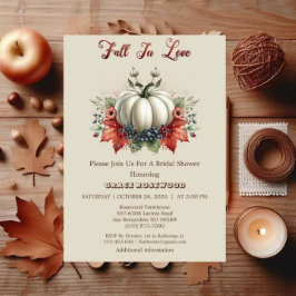 Fall der Liebe Pumpkins Land Beige Brautparty Einladung