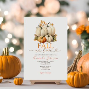 Fall der Liebe Weißer Pumpkin Fall Brautparty Einladung