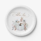 Fall der Liebe Weißer Pumpkin Pappteller (Vorderseite)