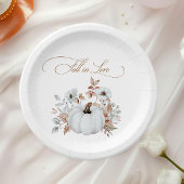 Fall der Liebe Weißer Pumpkin Pappteller