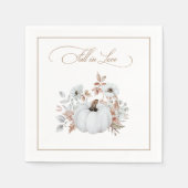 Fall der Liebe Weißer Pumpkin Serviette (Vorderseite)