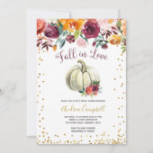 Fall der Liebe White Pumpkin Brautparty Einladung (Vorderseite)