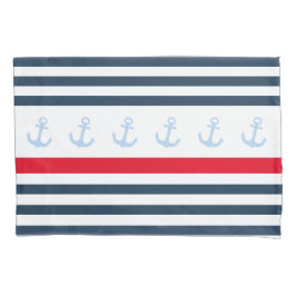 Fall der Nautical Navy und des White Strip Anchor  Kissenbezug