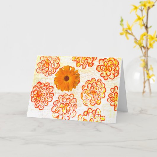 Fall der Sonne Karte (Gelbe Blume)