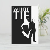Fall der weißen Krawatte: schwerwiegende Silhouett Einladung (Stehend Vorderseite)