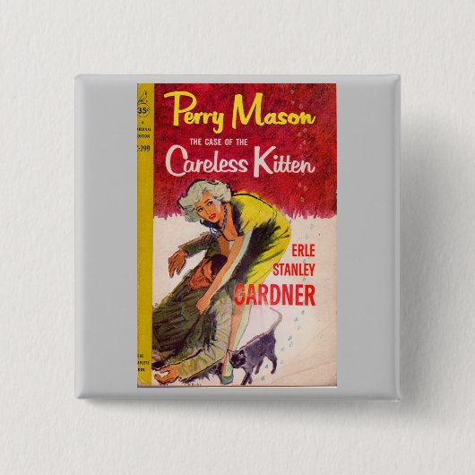 Fall des Buchdecks "Careless Kitten" Button (Vorderseite)