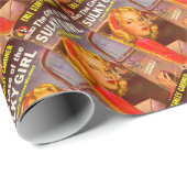 Fall des Buchdecks der Sulky-Girl Geschenkpapier (Rolleneckpunkt)