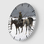 Fall des Cowboy Frederic Remington 1895 Western Große Wanduhr (Winkel)
