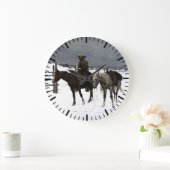 Fall des Cowboy Frederic Remington 1895 Western Große Wanduhr (Zuhause)