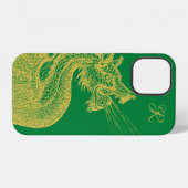 Fall des klassischen Gold Dragon Monogram Case-Mat iPhone Hülle (Rückseite (Horizontal))