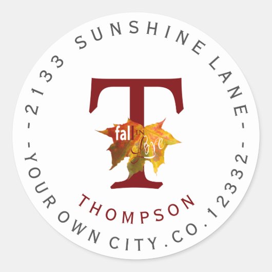 Fall des Monogramm-Kennzeichens der Liebe Runder Aufkleber (Vorderseite)