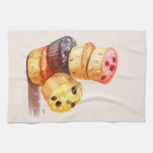 Fall des Muffin Tower Geschirrtuch (Horizontal)