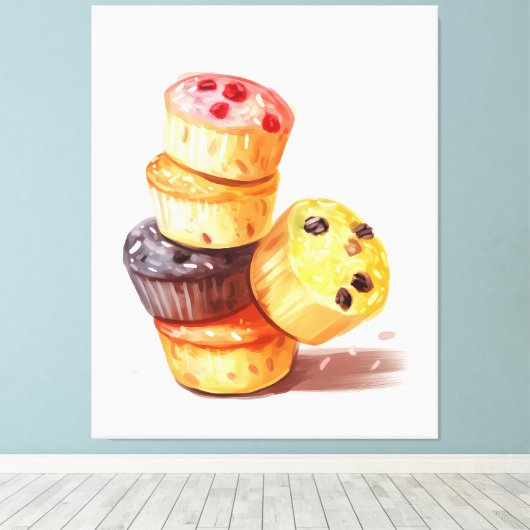 Fall des Muffin Tower Leinwanddruck (Insitu (Holzboden))